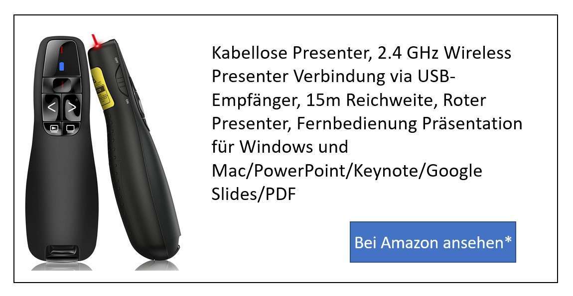 Presenter, Wireless, PDF, PowerPount, Präsentation, Laserpointer